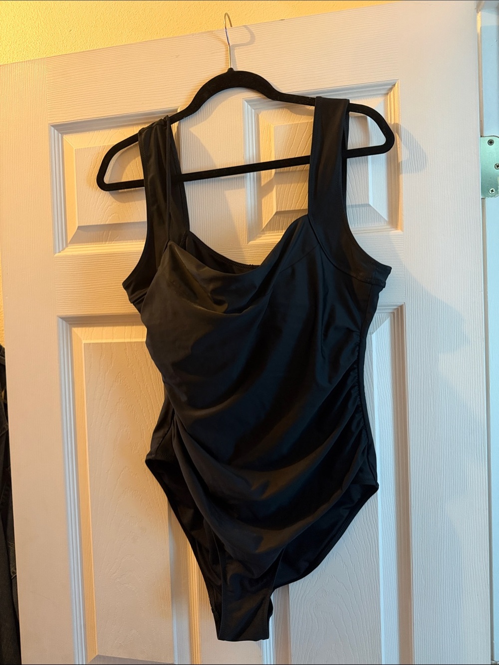 Nia Ruched J. Crew one piece black Swimsuit